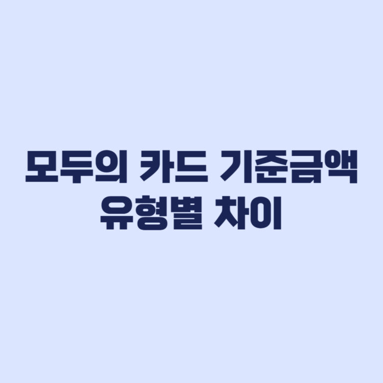 모두의 카드 기준금액과 유형별 차이 확인
