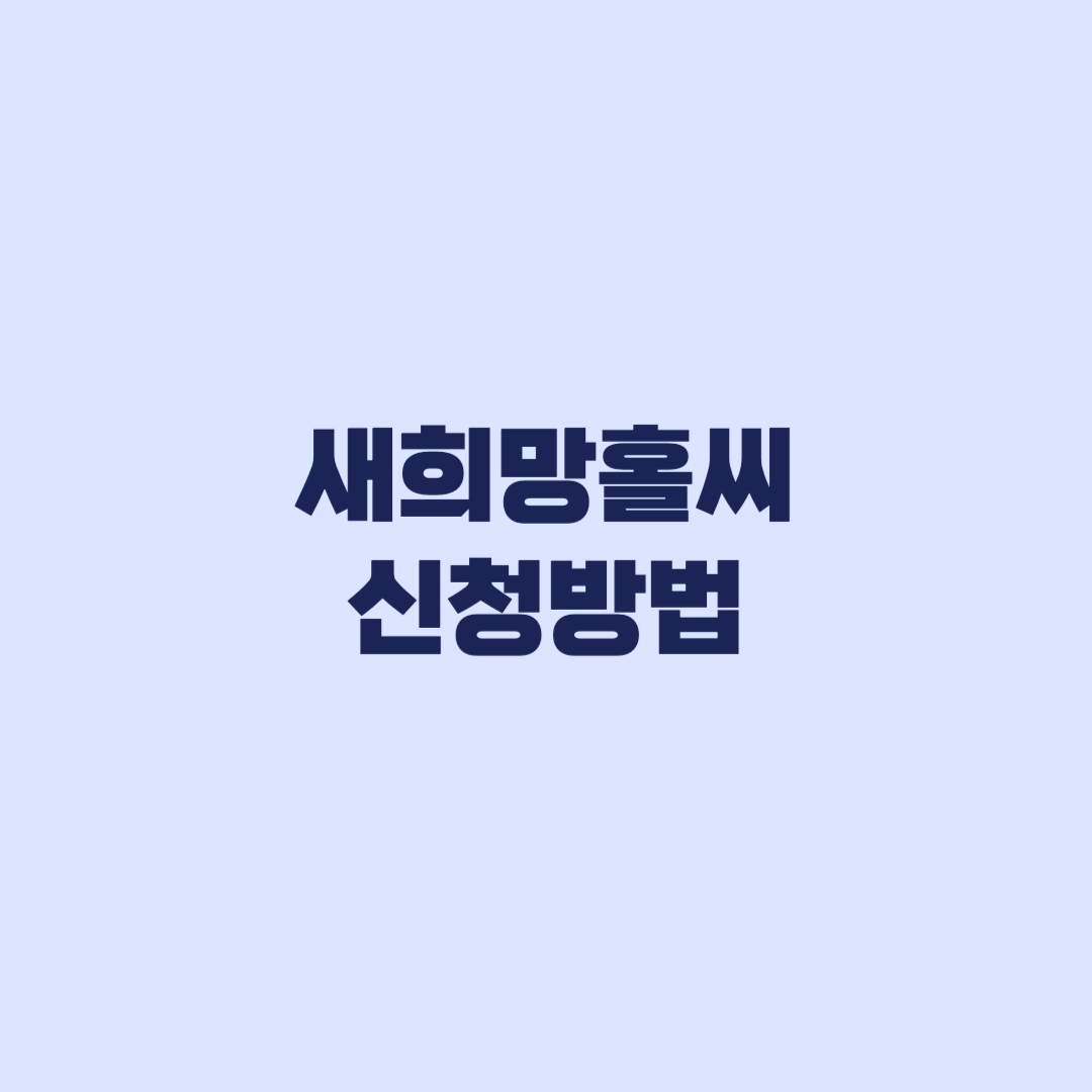 새희망홀씨 신청방법 필요서류부터 심사 입금 절차까지