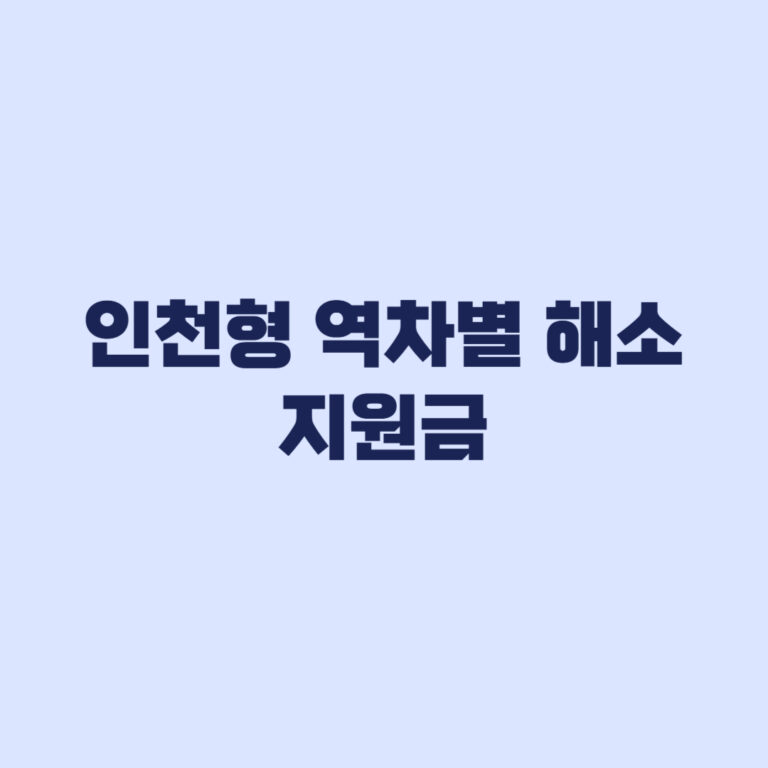 인천형 역차별 해소 지원금 5만 원 대상 신청일 지급일