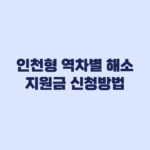 인천형 역차별 해소 지원금 신청방법과 지급일