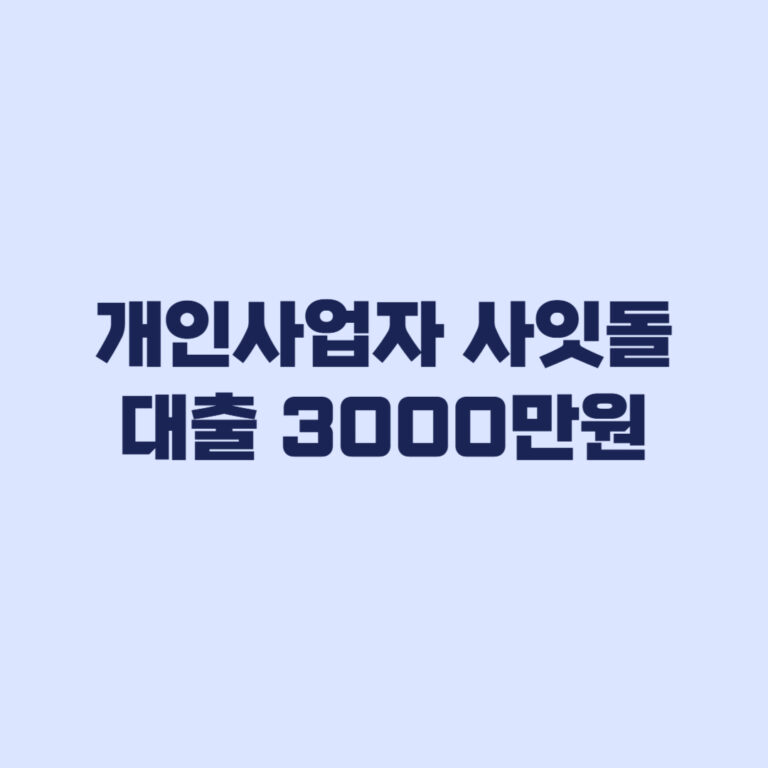 개인사업자 사잇돌대출 한도 3000만원 기존 사잇돌2 차이