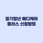 경기청년 메디케어 플러스 잡아바어플라이 신청 절차