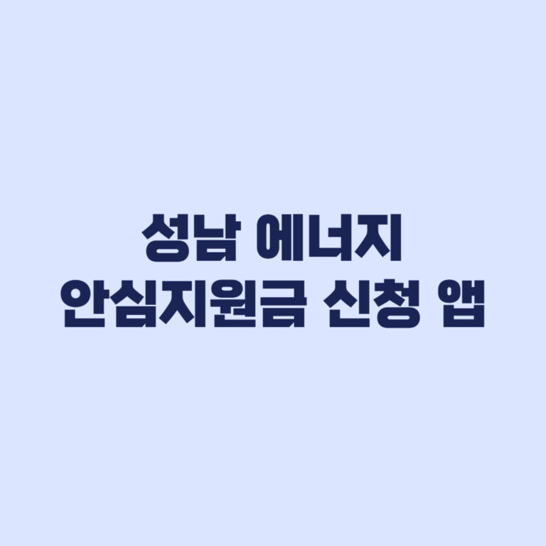 성남 에너지 안심지원금 CHAK 앱 신청과 방문 접수 준비서류