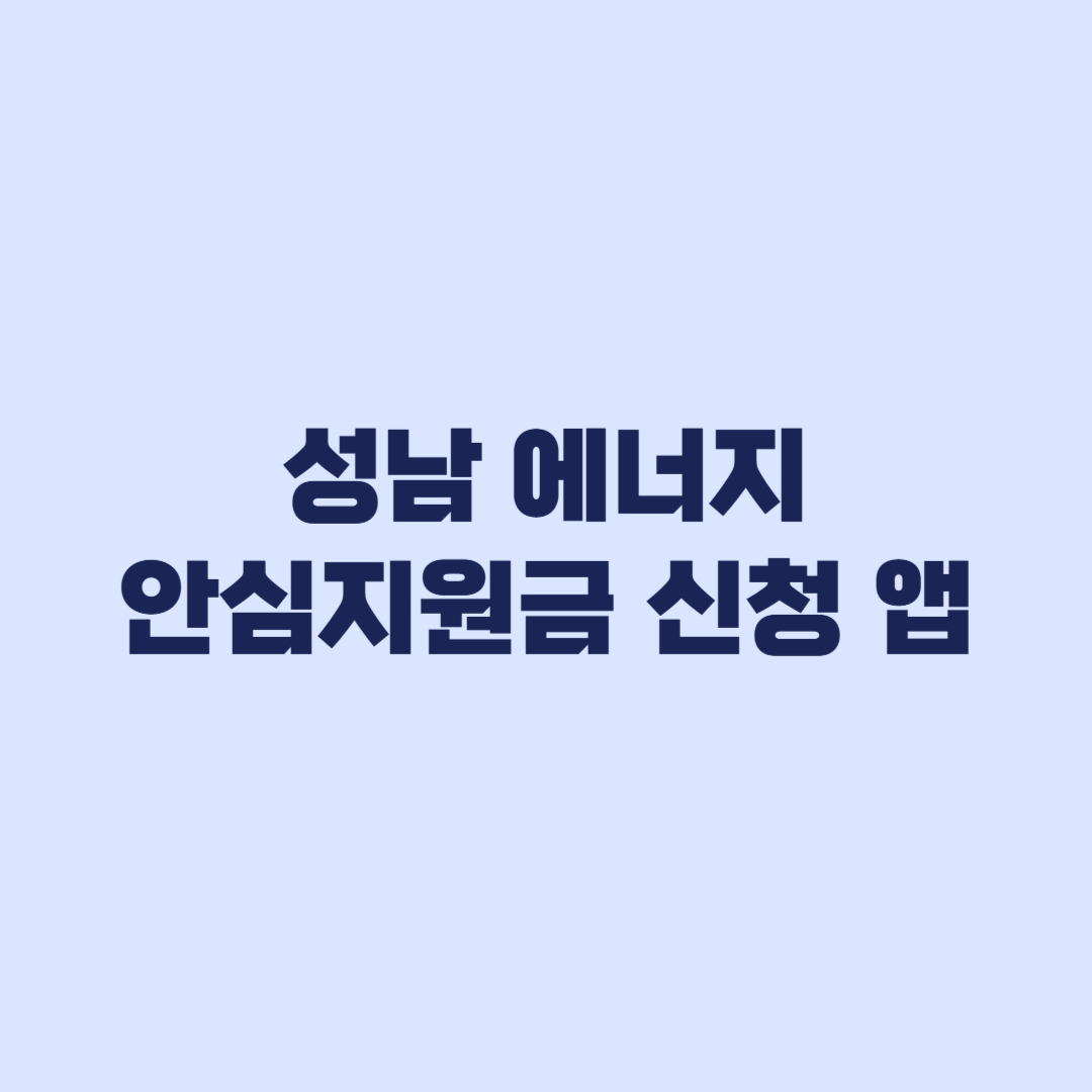 성남 에너지 안심지원금 CHAK 앱 신청과 방문 접수 준비서류