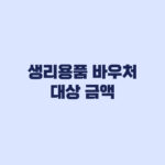 여성청소년 생리용품 바우처 대상 금액 16만8000원 기준