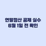 연말정산 공제 실수 6월 1일까지 고쳐야 할 경우