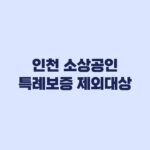 인천 소상공인 특례보증 제외대상 최근 보증 이력부터 체크