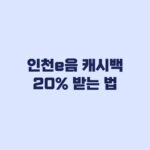인천e음 캐시백 20% 받는 법 월 한도와 사용처