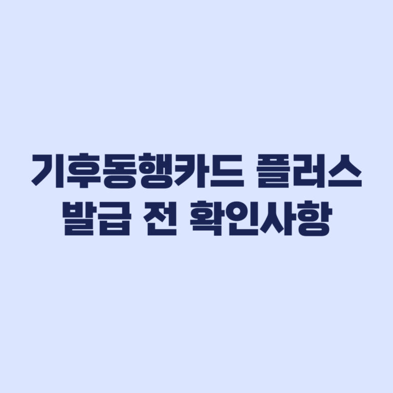 기후동행카드 플러스 기존 카드, 새 발급 전 확인할 것