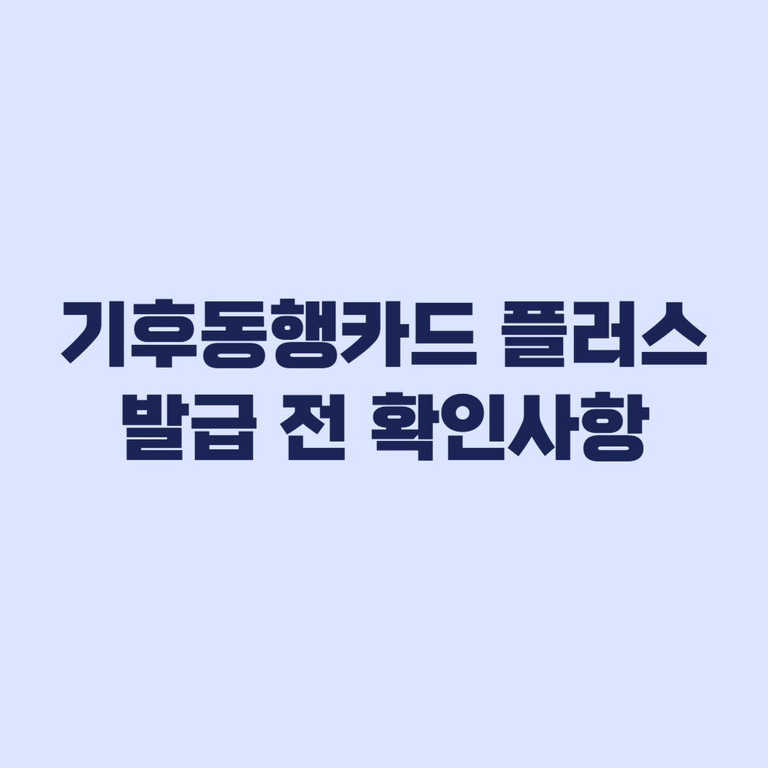 기후동행카드 플러스 기존 카드, 새 발급 전 확인할 것