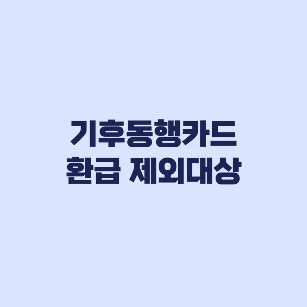 기후동행카드 환급 제외대상 계좌 등록 누락 사유