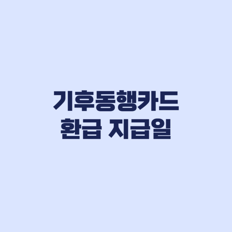 기후동행카드 환급 지급일 1차 2차 3차 입금 순서