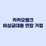 카카오뱅크 비상금대출 연장 거절되면 갚을 금액