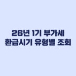 2026 부가가치세 환급시기 유형별 날짜와 홈택스 조회