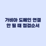 가비아 도메인 연결 안 될 때 DNS와 네임서버 점검 순서