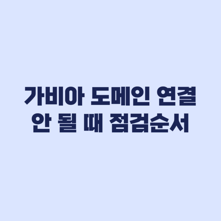 가비아 도메인 연결 안 될 때 DNS와 네임서버 점검 순서