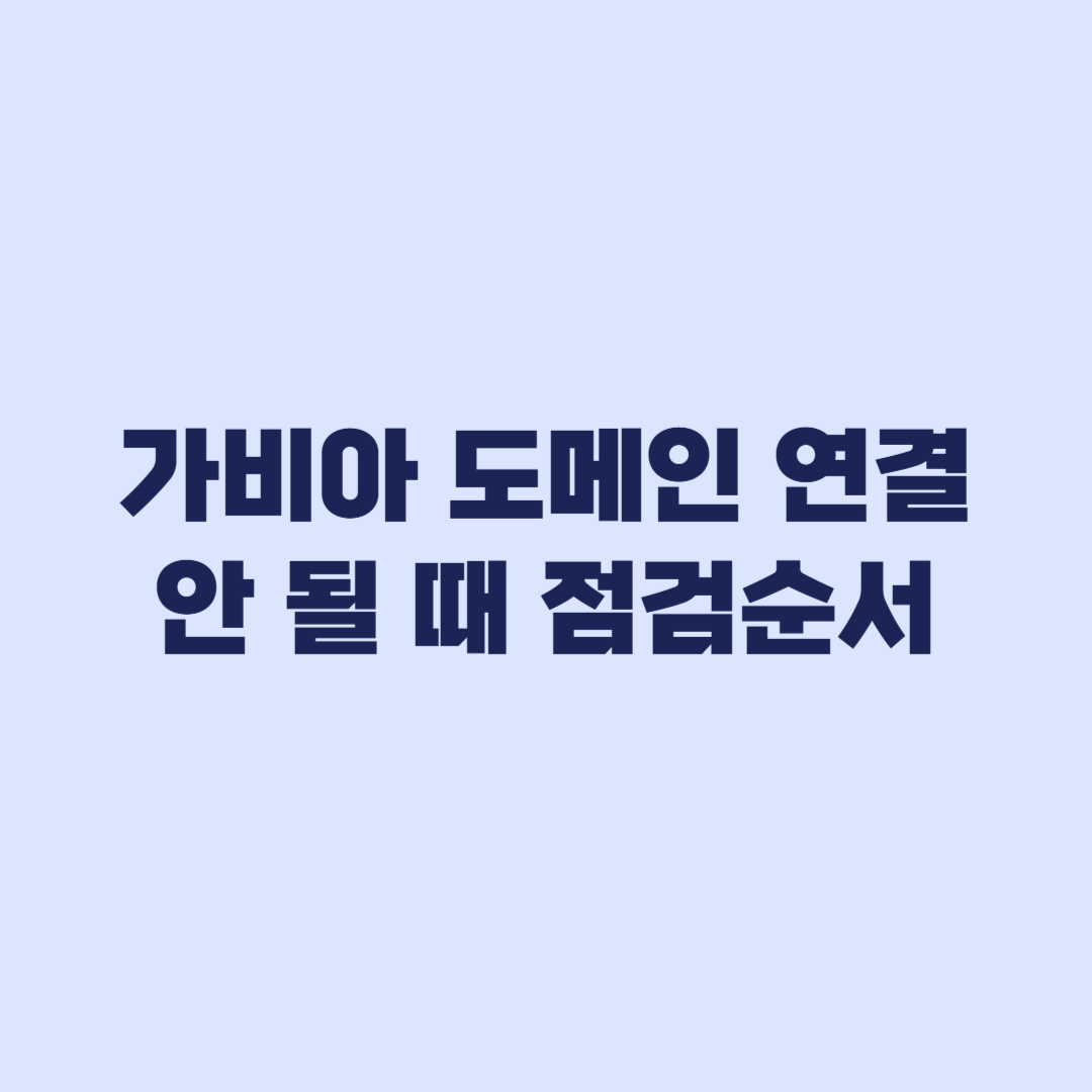 가비아 도메인 연결 안 될 때 DNS와 네임서버 점검 순서