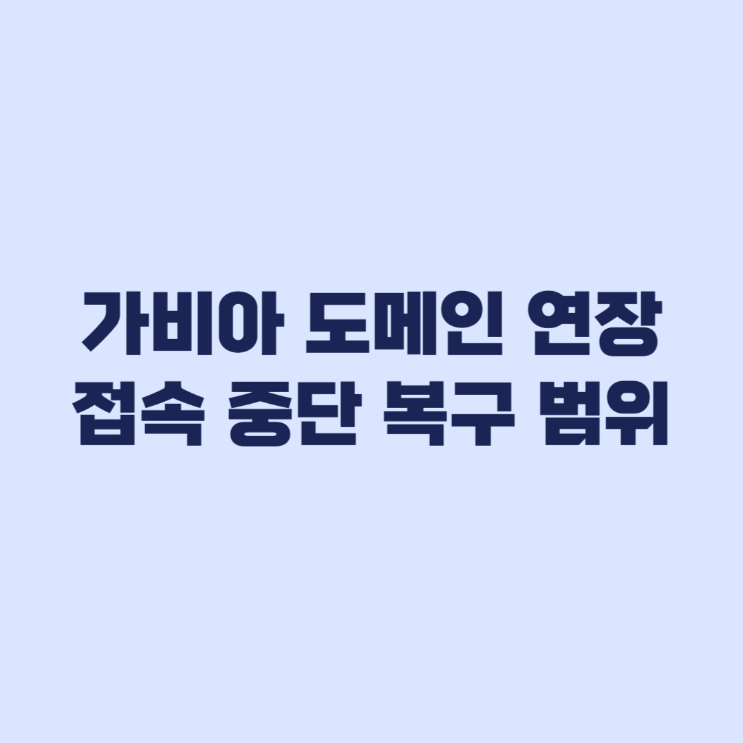 가비아 도메인 연장 만료 뒤 접속 중단과 복구 범위
