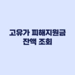 고유가 피해지원금 잔액 조회 지급수단별 확인과 사용기한