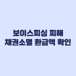 보이스피싱 피해환급 채권소멸 공고와 환급액 확인