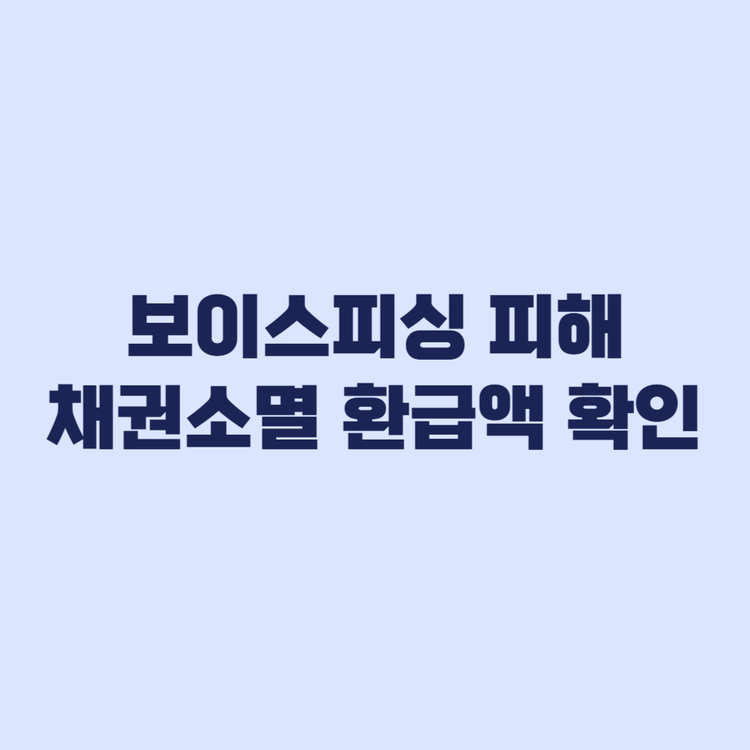 보이스피싱 피해환급 채권소멸 공고와 환급액 확인