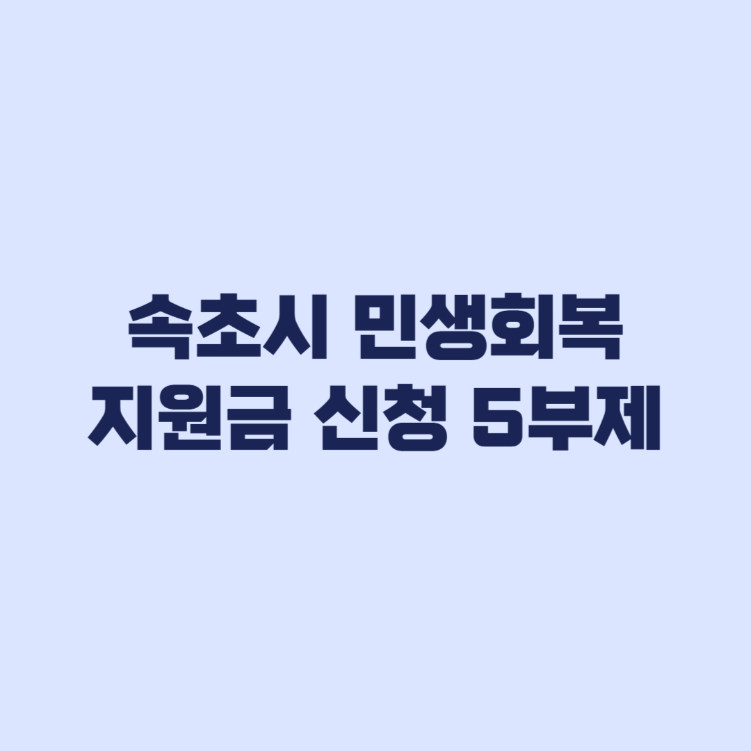 속초시 민생회복지원금 신청 5부제와 대리서류·전입 기준