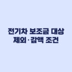 전기차 보조금 대상이어도 제외·감액되는 조건