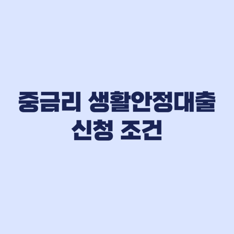 중금리 생활안정대출 신청 조건 DSR 한도 확인