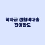 학자금 생활비대출 잔여한도 기존 원금잔액으로 계산