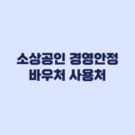 2026 소상공인 경영안정 바우처 사용처 카드 차감 확인