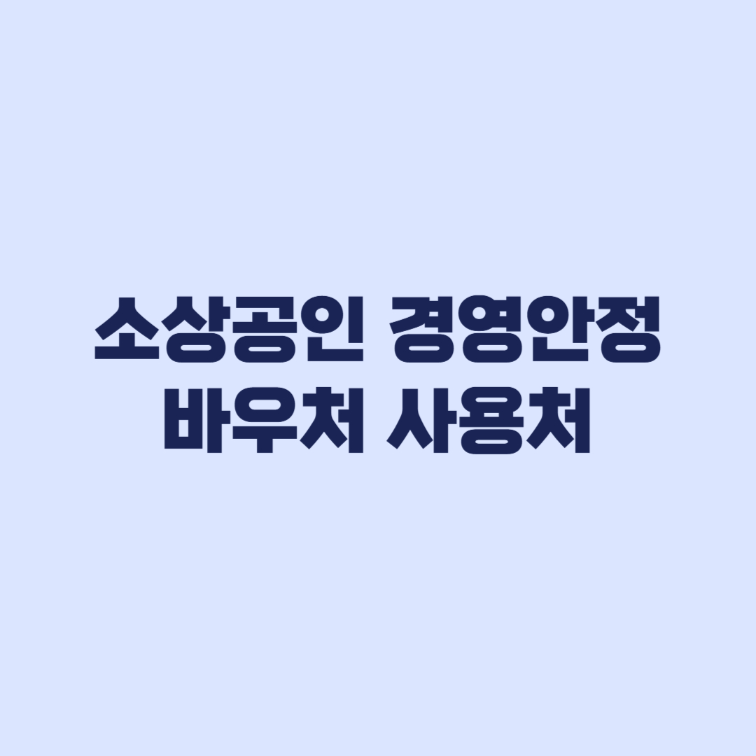 2026 소상공인 경영안정 바우처 사용처 카드 차감 확인