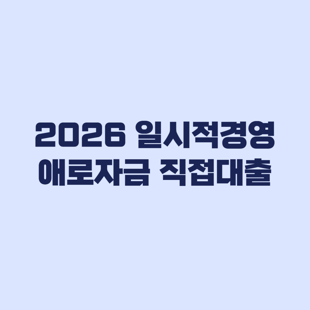 2026 일시적경영애로자금 직접대출 신청 대상과 접수 상태