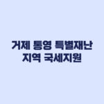 거제 통영 특별재난지역 국세지원 자동 적용과 신청 구분