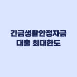 긴급생활안정자금 대출 은행별 최대한도와 개인별 차이
