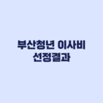 부산청년 이사비 선정결과 9월23일 예정 지급 시점은 따로