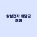 삼성전자 배당금 조회 8월21일부터 개인내역 입금 확인