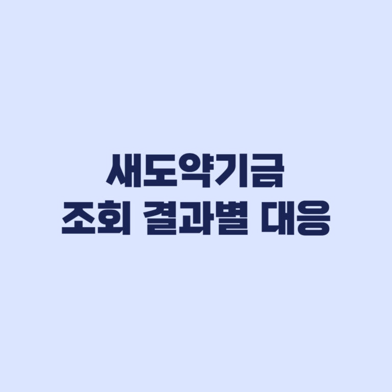 새도약기금 조회 결과별 상태와 다음 행동