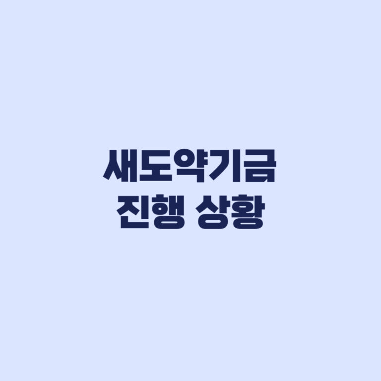 새도약기금 진행 상황 심사중이면 어디까지 왔나