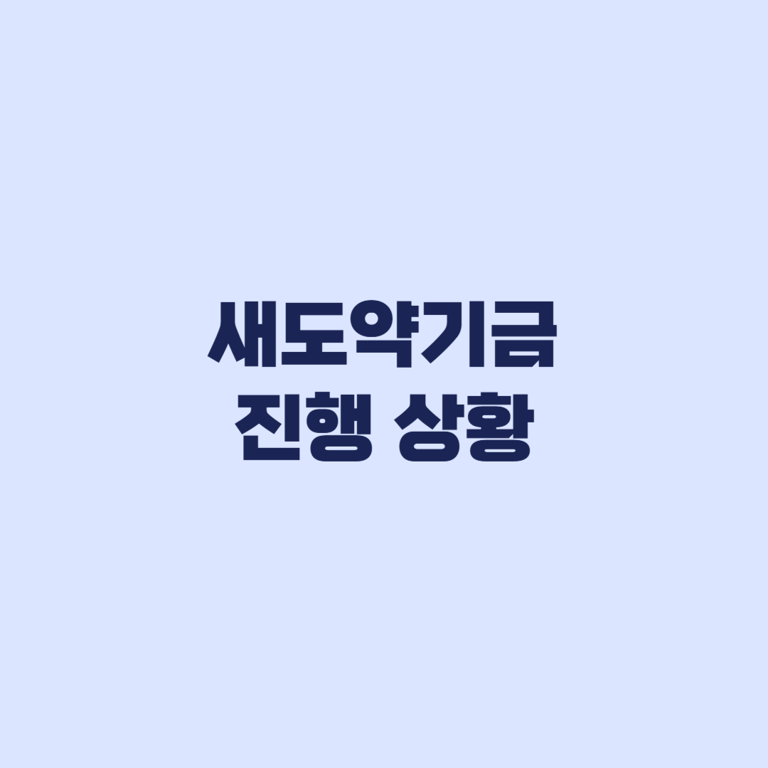 새도약기금 진행 상황 심사중이면 어디까지 왔나