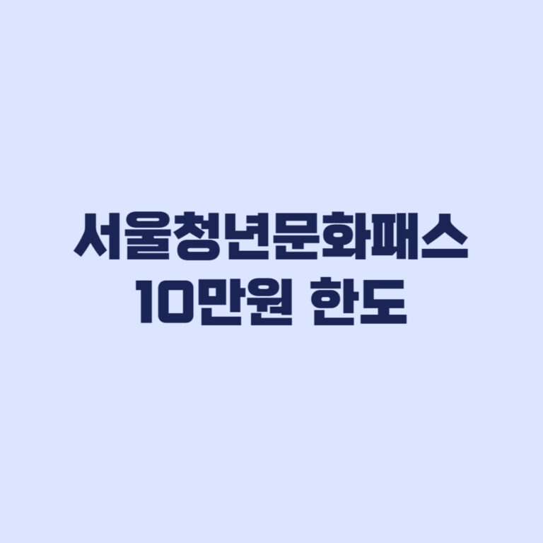 서울청년문화패스 10만원 한도 8월 20일부터 1회 예매 상향 예정