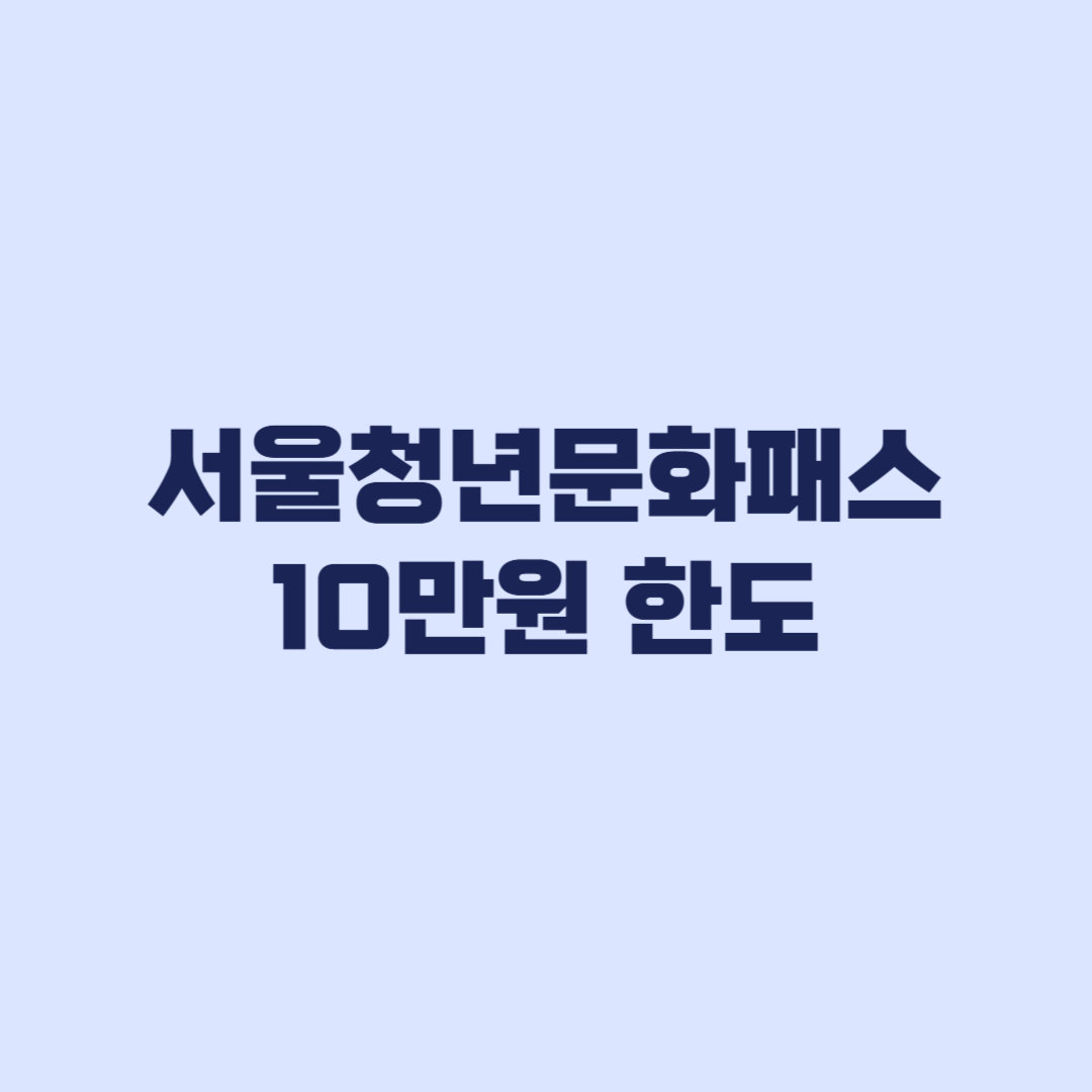 서울청년문화패스 10만원 한도 8월 20일부터 1회 예매 상향 예정