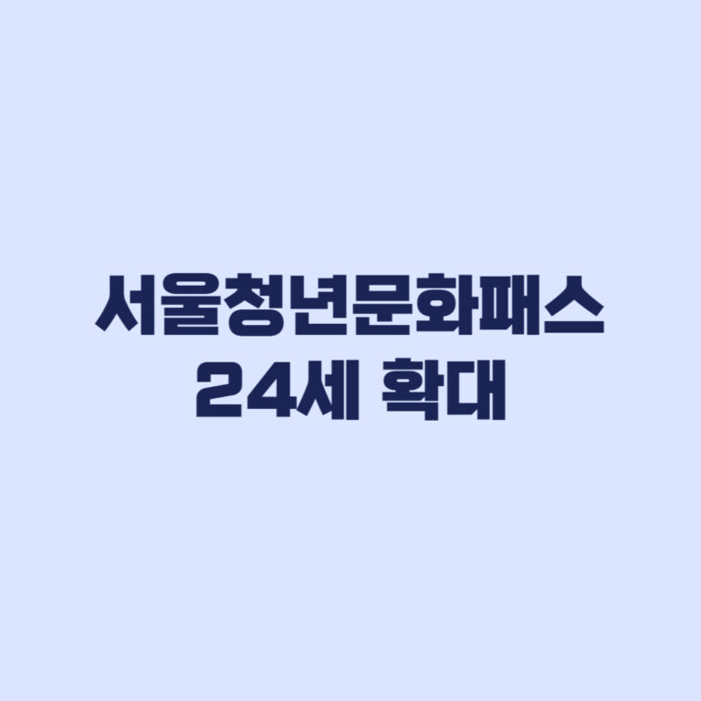 서울청년문화패스 24세 확대 2002년생 8월 20일 전후 기준 차이