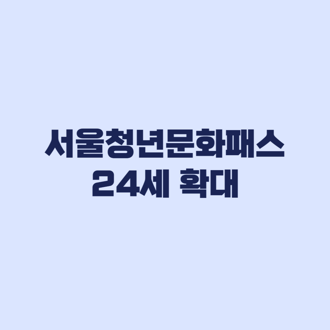 서울청년문화패스 24세 확대 2002년생 8월 20일 전후 기준 차이