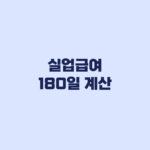 실업급여 180일 계산 유급휴일과 무급일 포함 여부