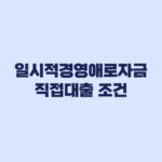 일시적경영애로자금 직접대출 조건 연매출과 매출감소 기준