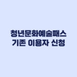 청년문화예술패스 기존 이용자 신청 조건 2025 2026 차이
