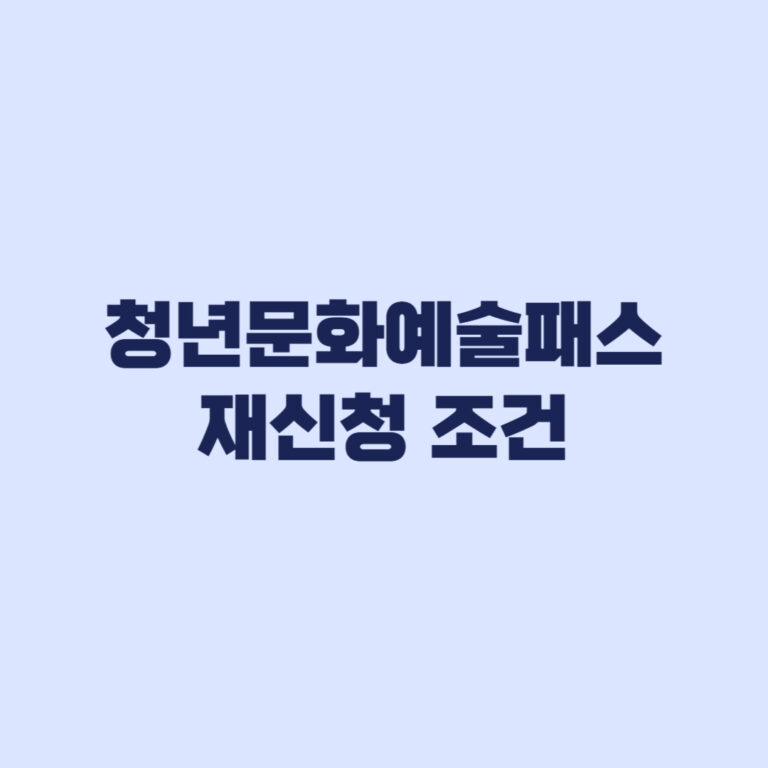 청년문화예술패스 재신청 조건 2026 추가 발급 가능 여부