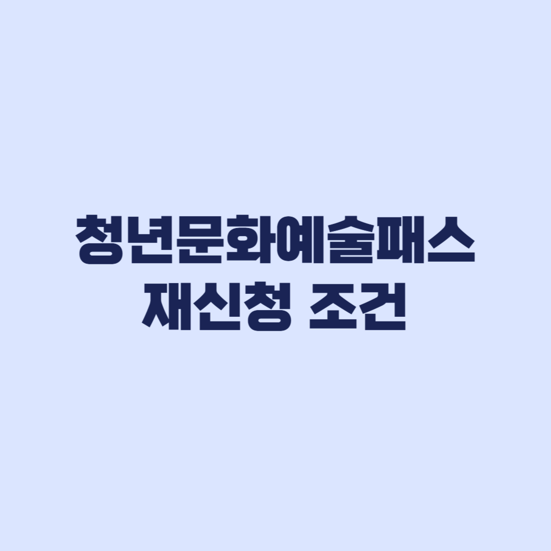 청년문화예술패스 재신청 조건 2026 추가 발급 가능 여부