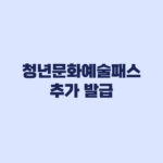 청년문화예술패스 추가 발급 신청 기간과 2차 신청 방법