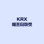 KRX 애프터마켓 거래시간 거래대상 주문방법 정리